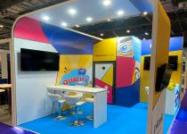 Planit exhibition stand - 2 walls with store room and curved arch bridge