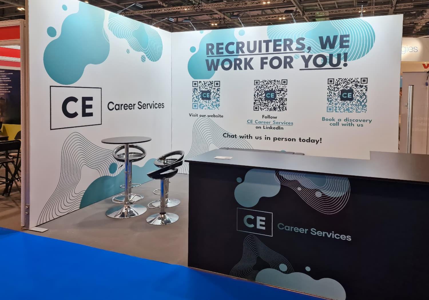 Career Services 2-wall stand, with L-shape counter